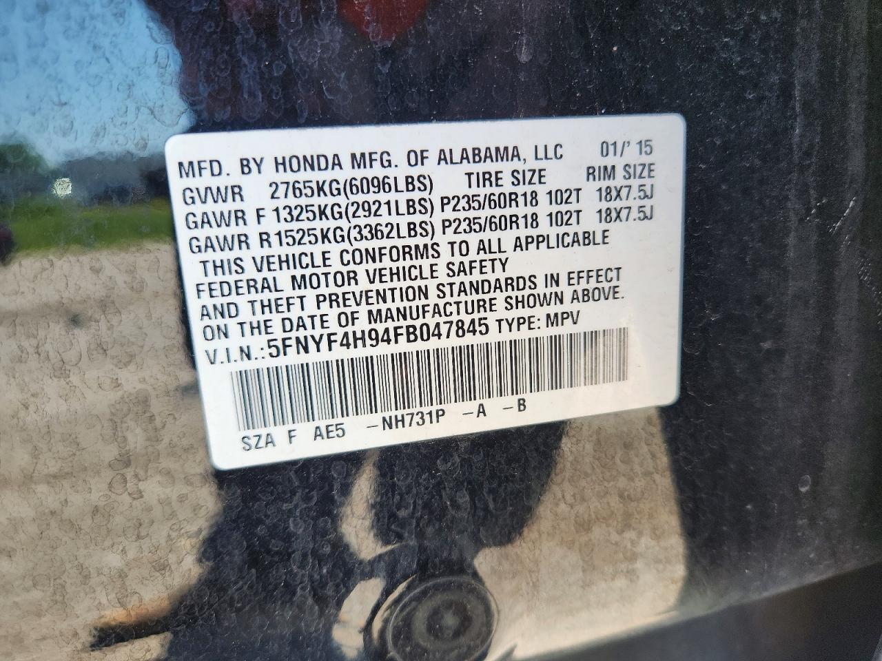 2015 HONDA PILOT