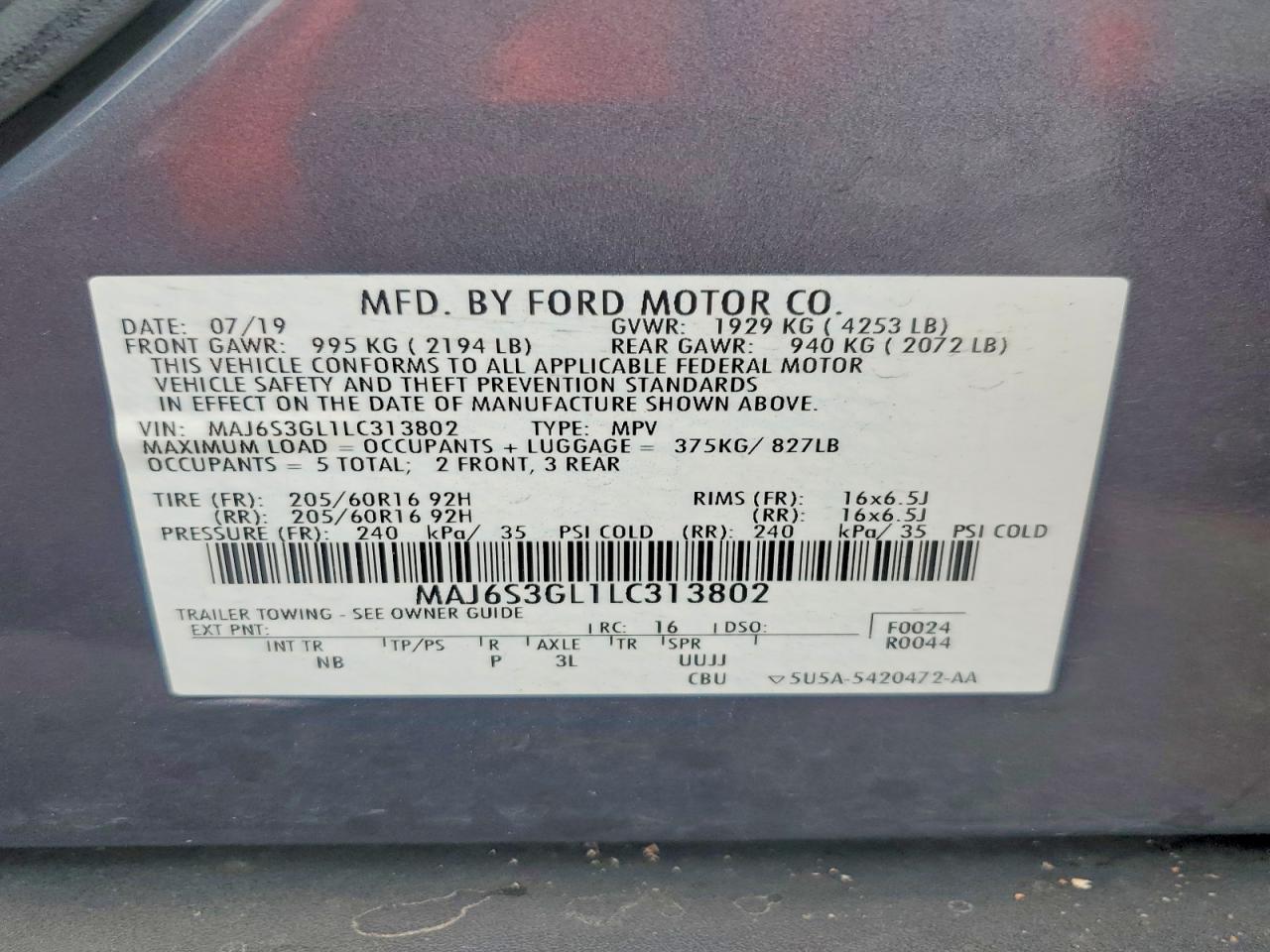 2020 FORD ECOSPORT