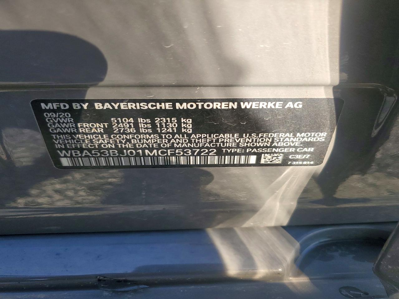 2021 BMW 5 SERIES