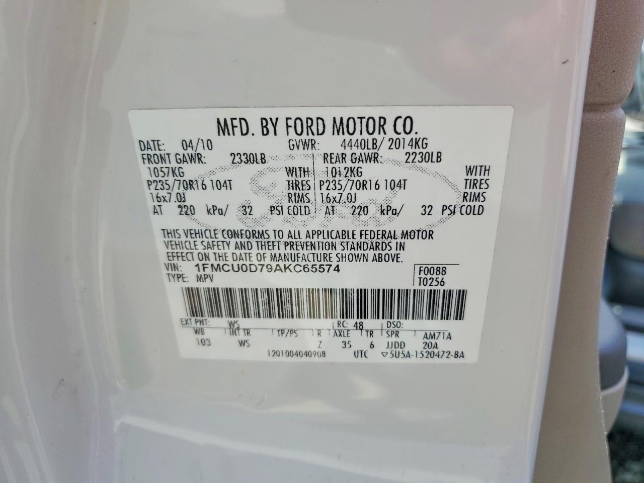2010 FORD ESCAPE