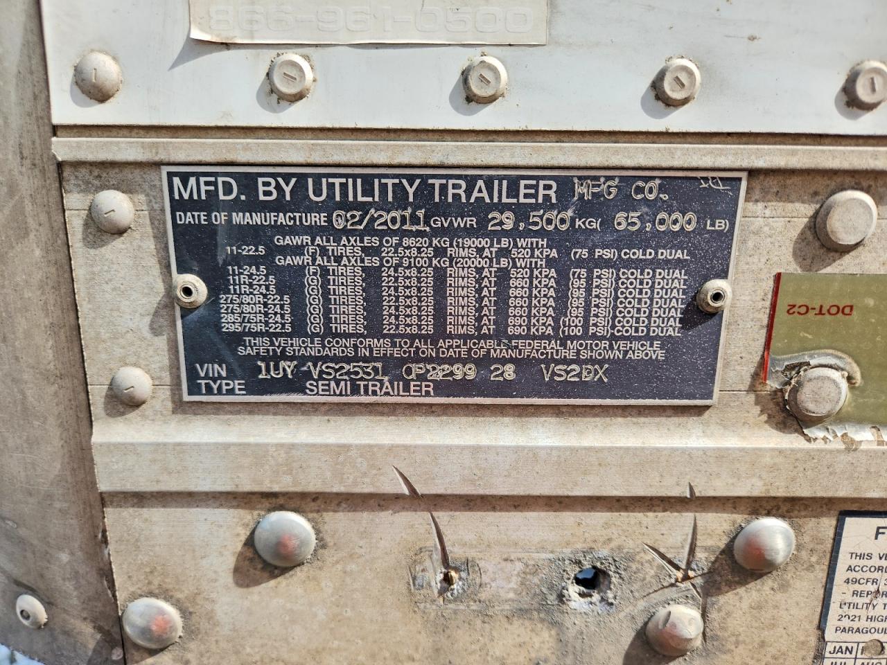 2012 UTILITY TRAILER VS2DX