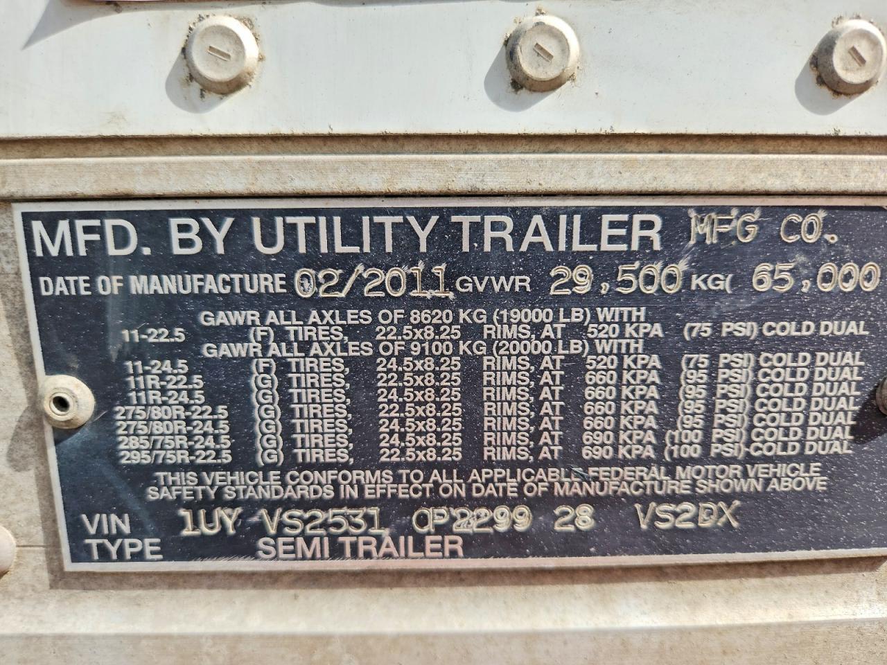 2012 UTILITY TRAILER VS2DX