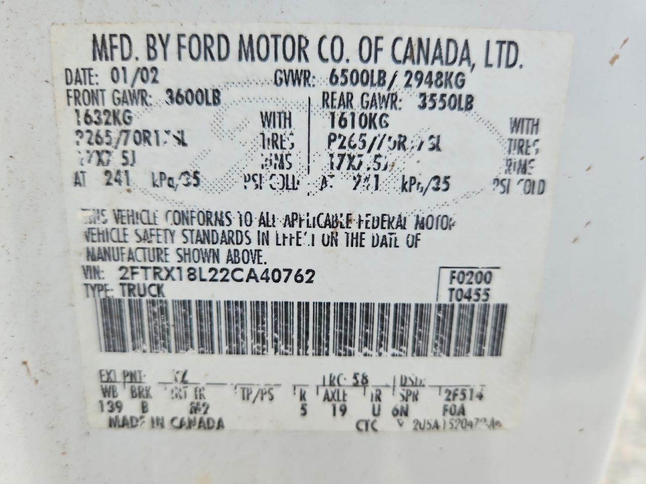2002 FORD F150