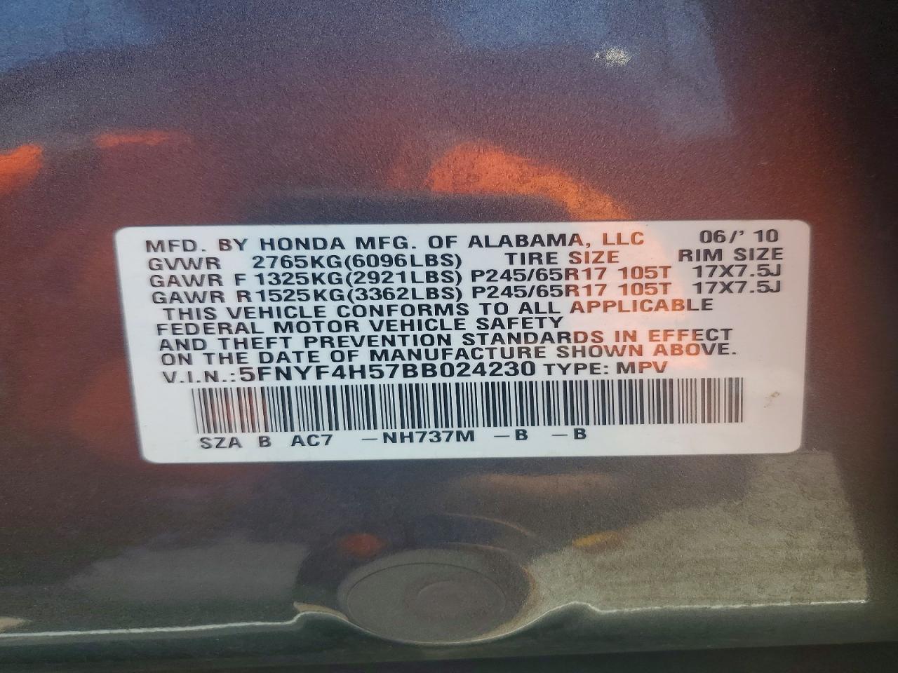 2011 HONDA PILOT