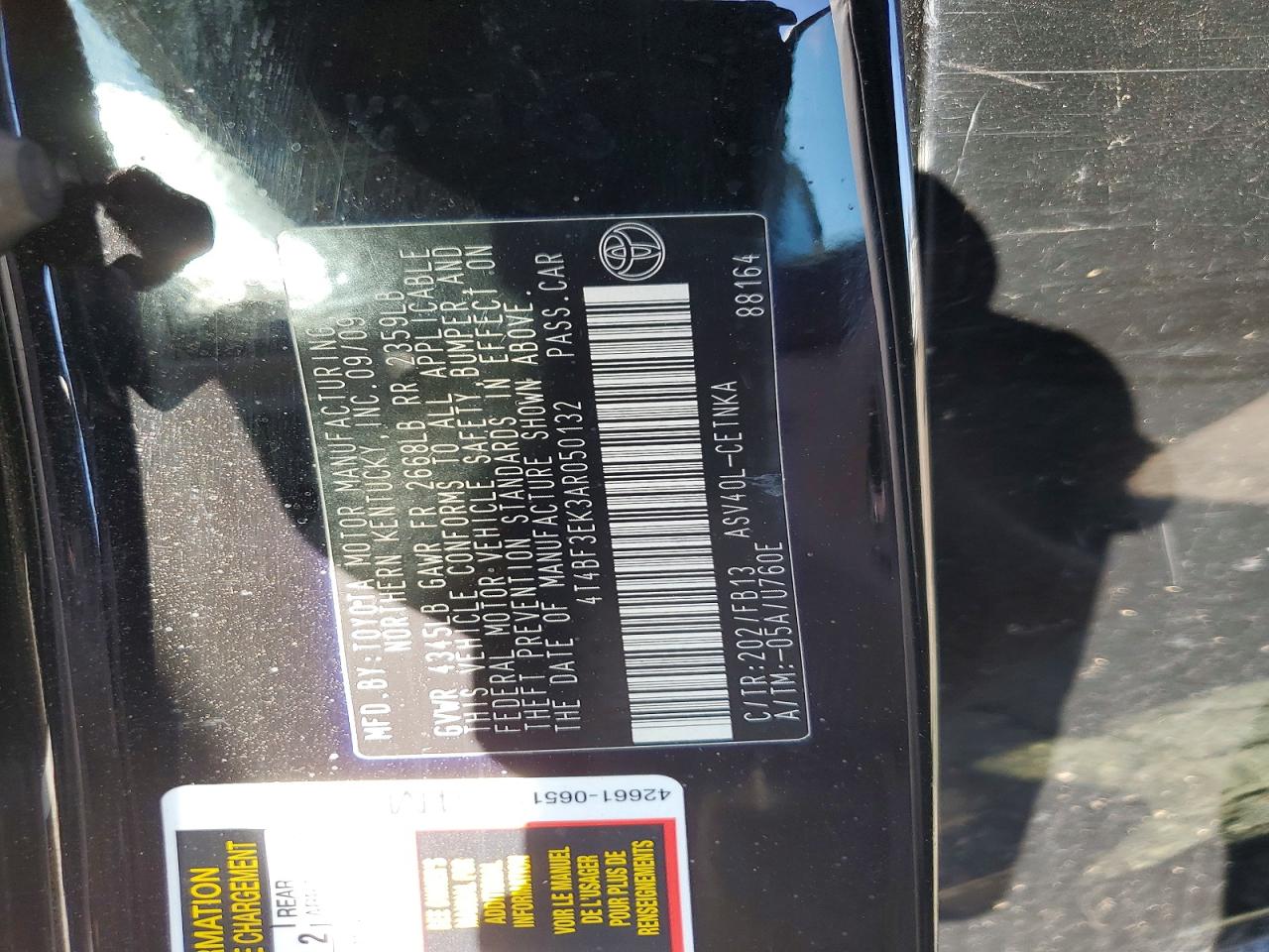2010 TOYOTA CAMRY