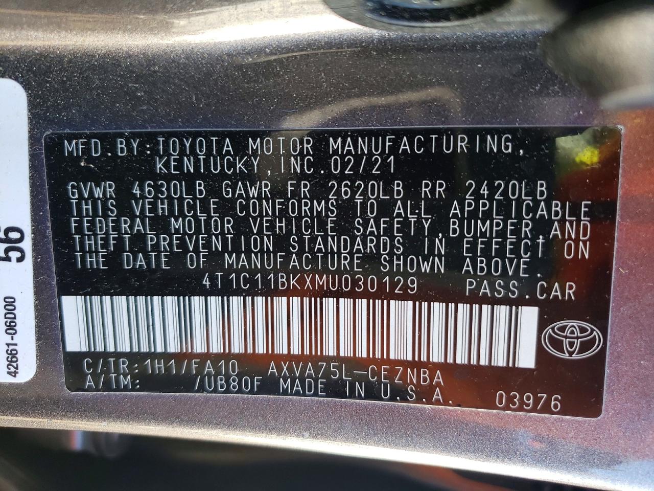 2021 TOYOTA CAMRY