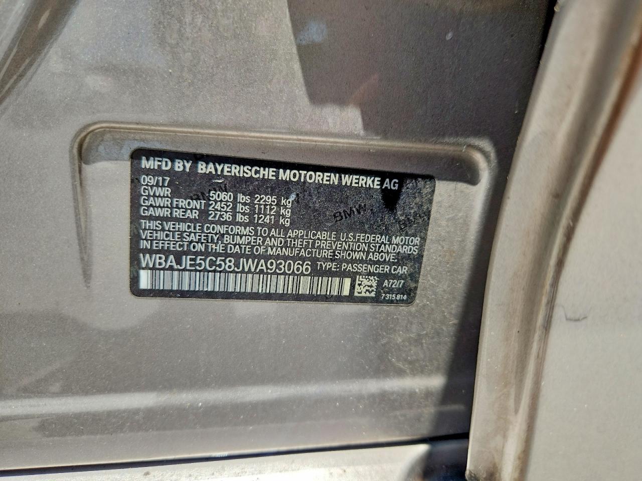 2018 BMW 5 SERIES