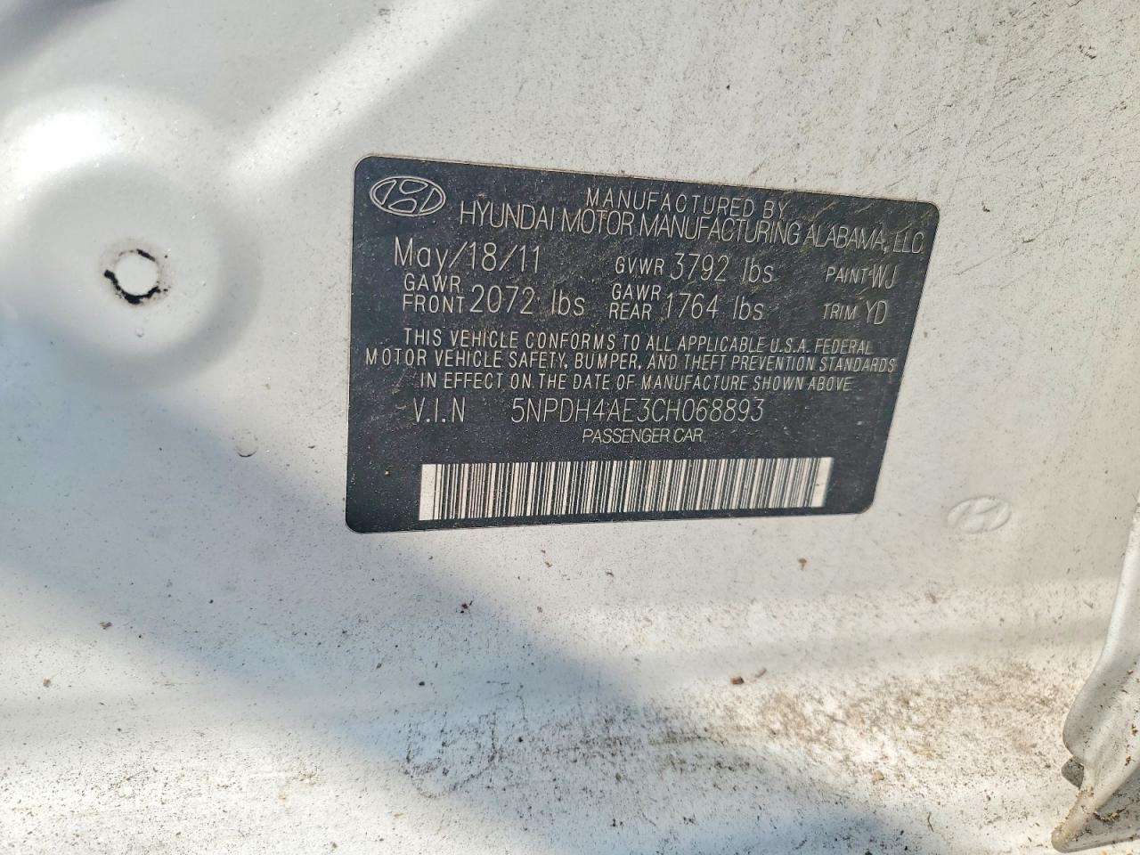 2012 HYUNDAI ELANTRA