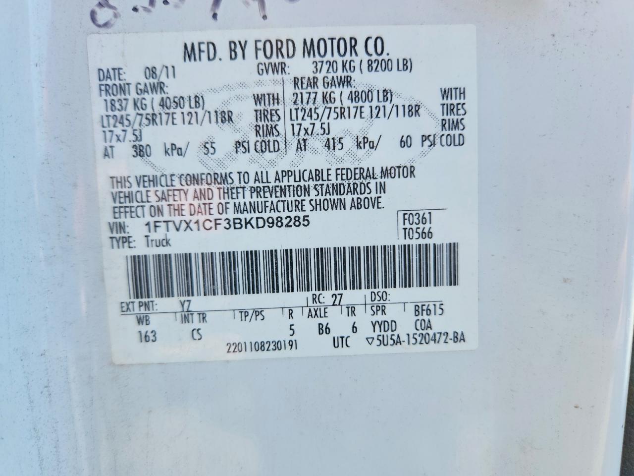 2011 FORD F150