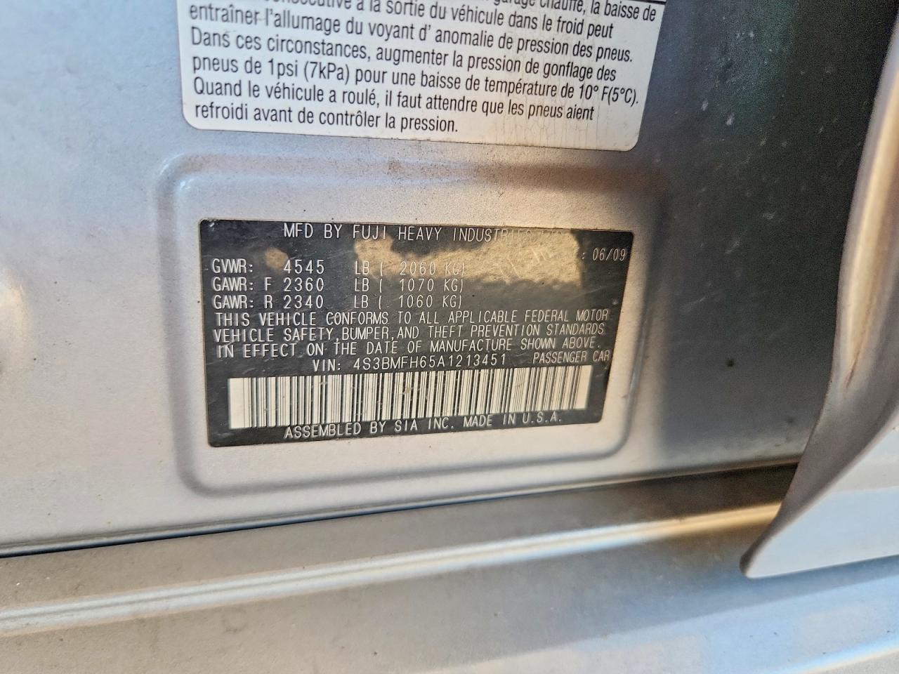 2010 SUBARU LEGACY