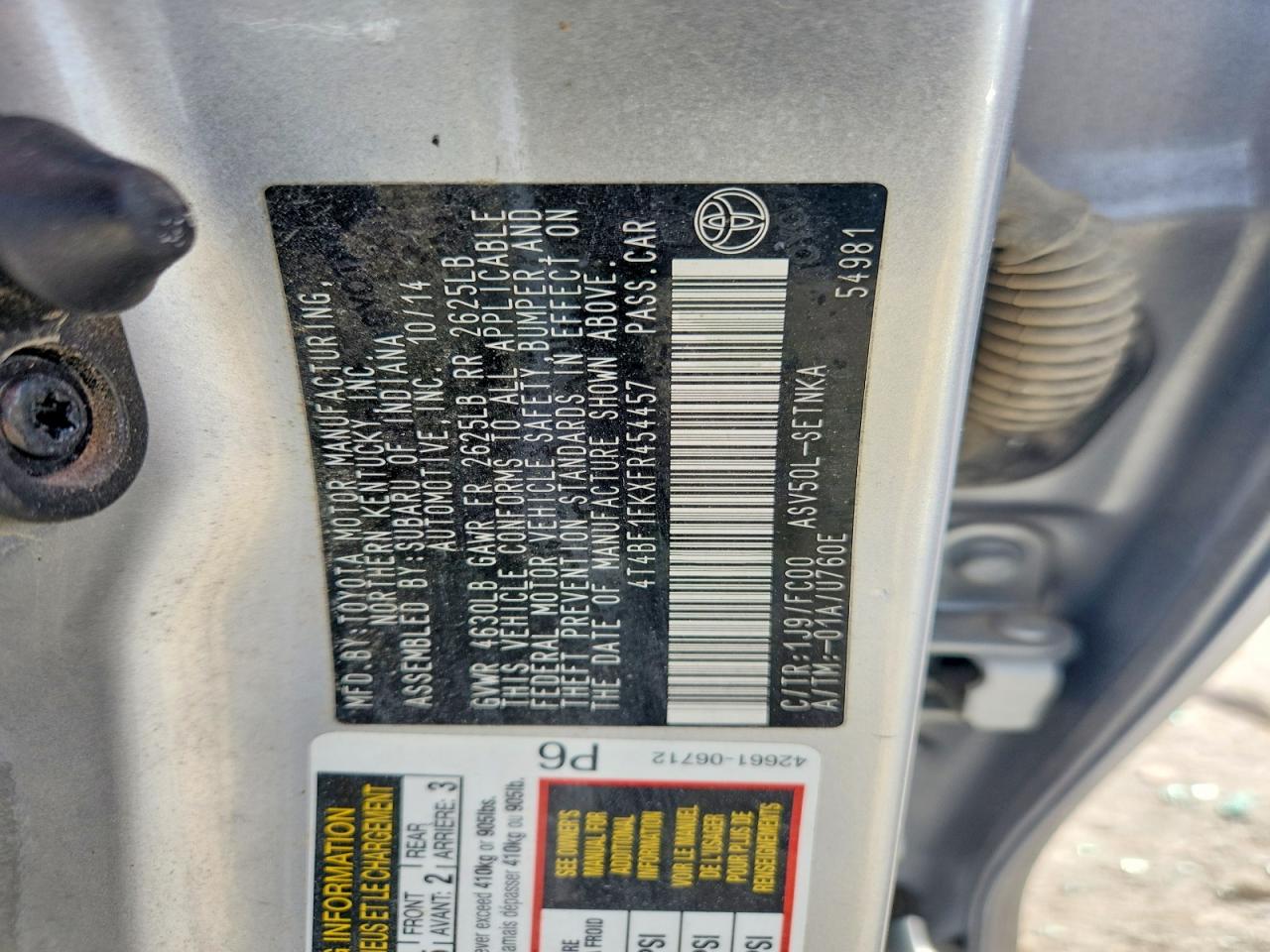 2015 TOYOTA CAMRY