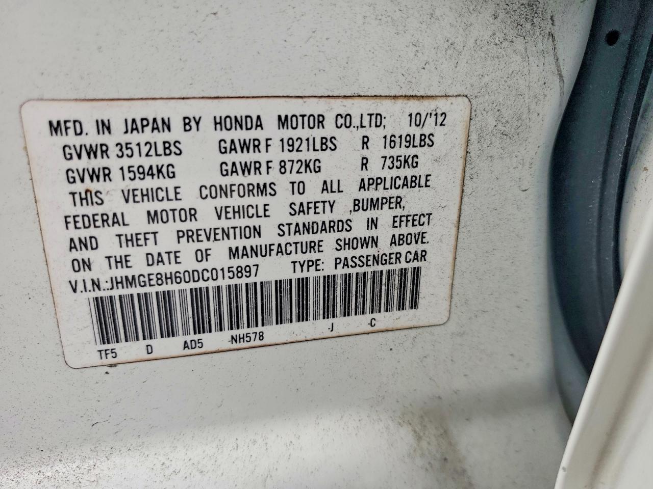 2013 HONDA FIT