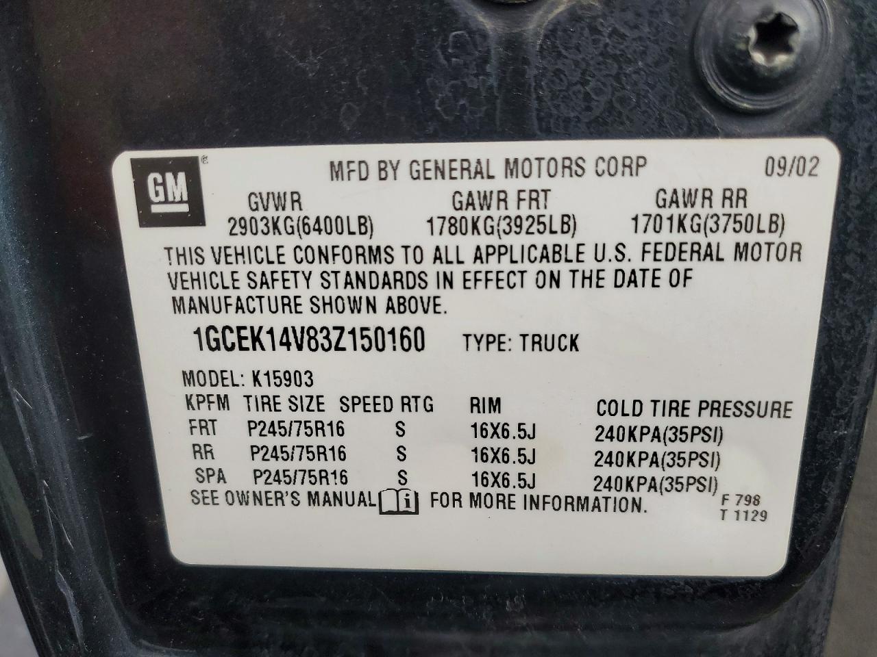 2003 CHEVROLET SILVERADO