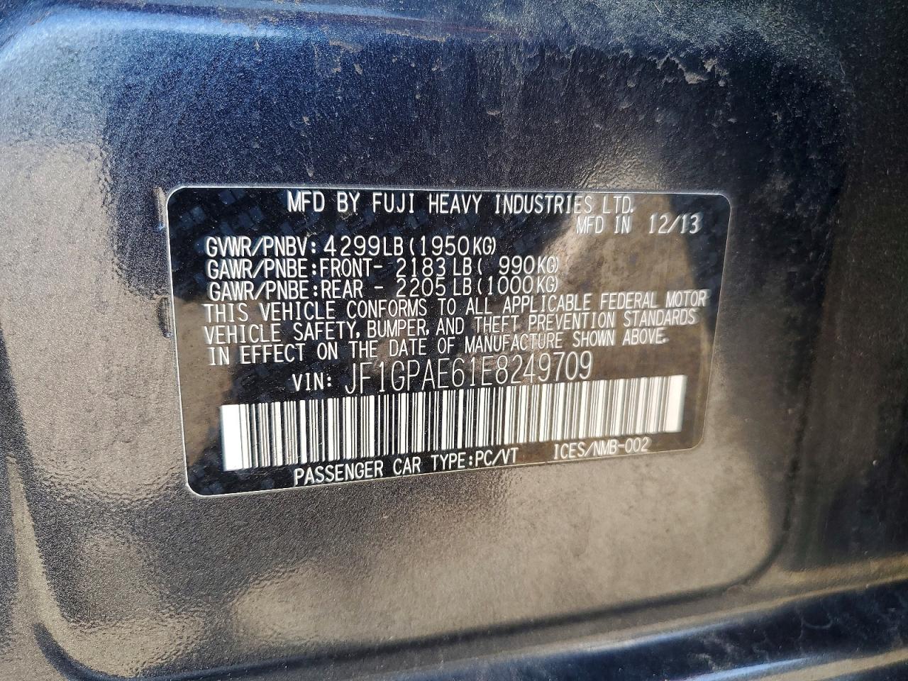 2014 SUBARU IMPREZA