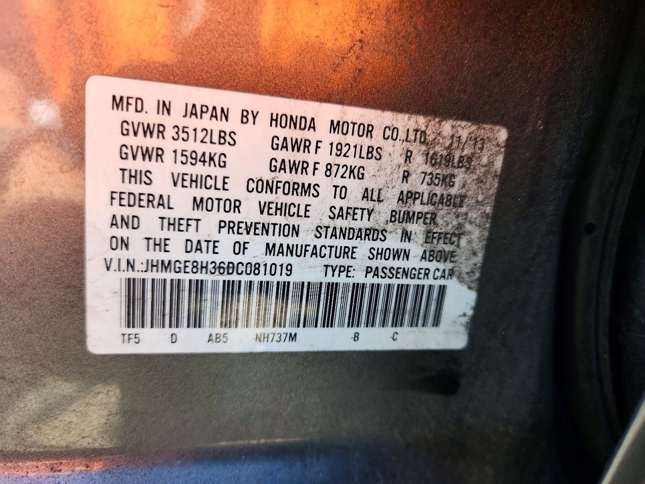 2013 HONDA FIT