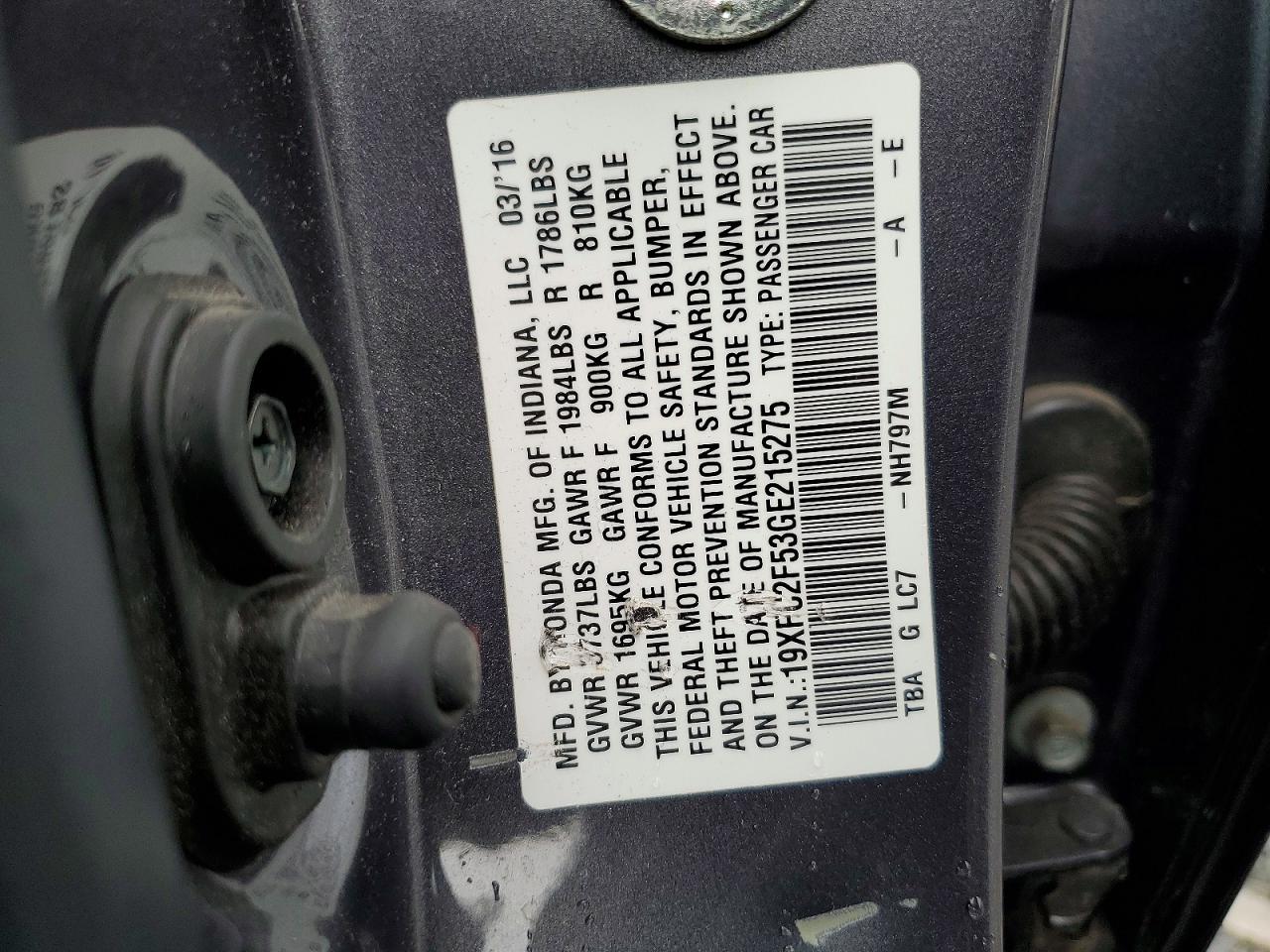 2016 HONDA CIVIC