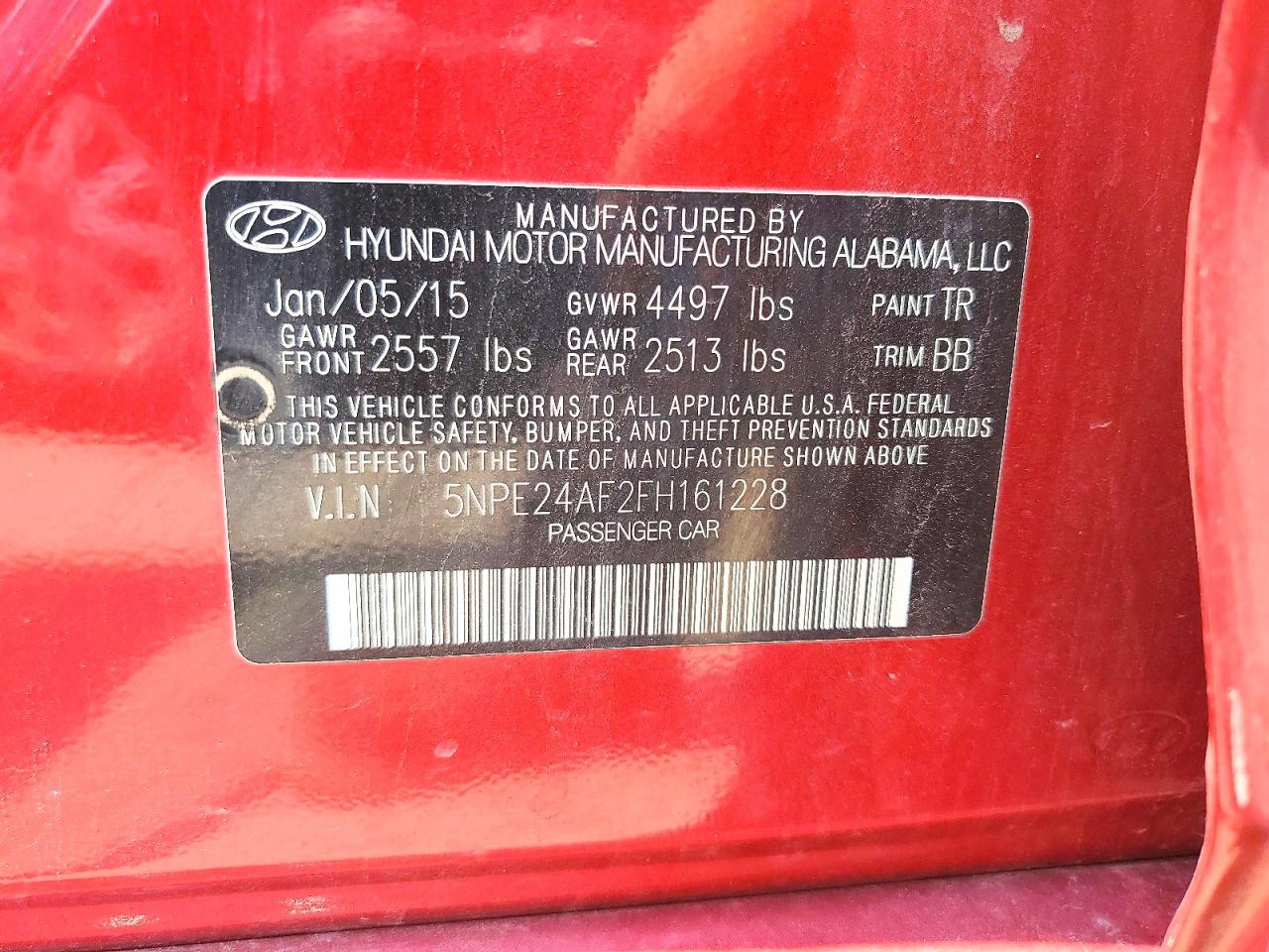 2015 HYUNDAI SONATA