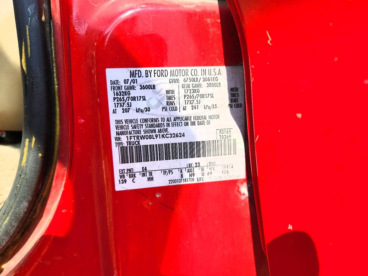 2001 FORD F150