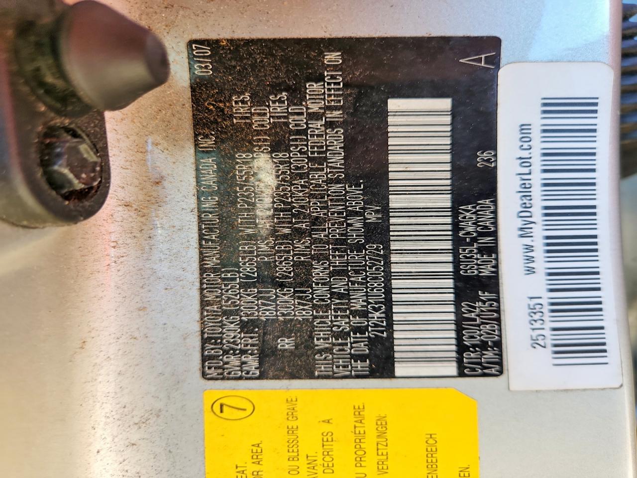 2008 LEXUS RX350
