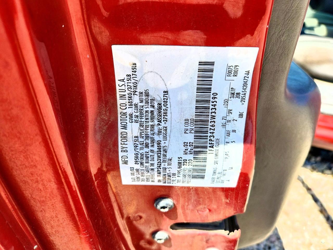 2003 FORD FOCUS