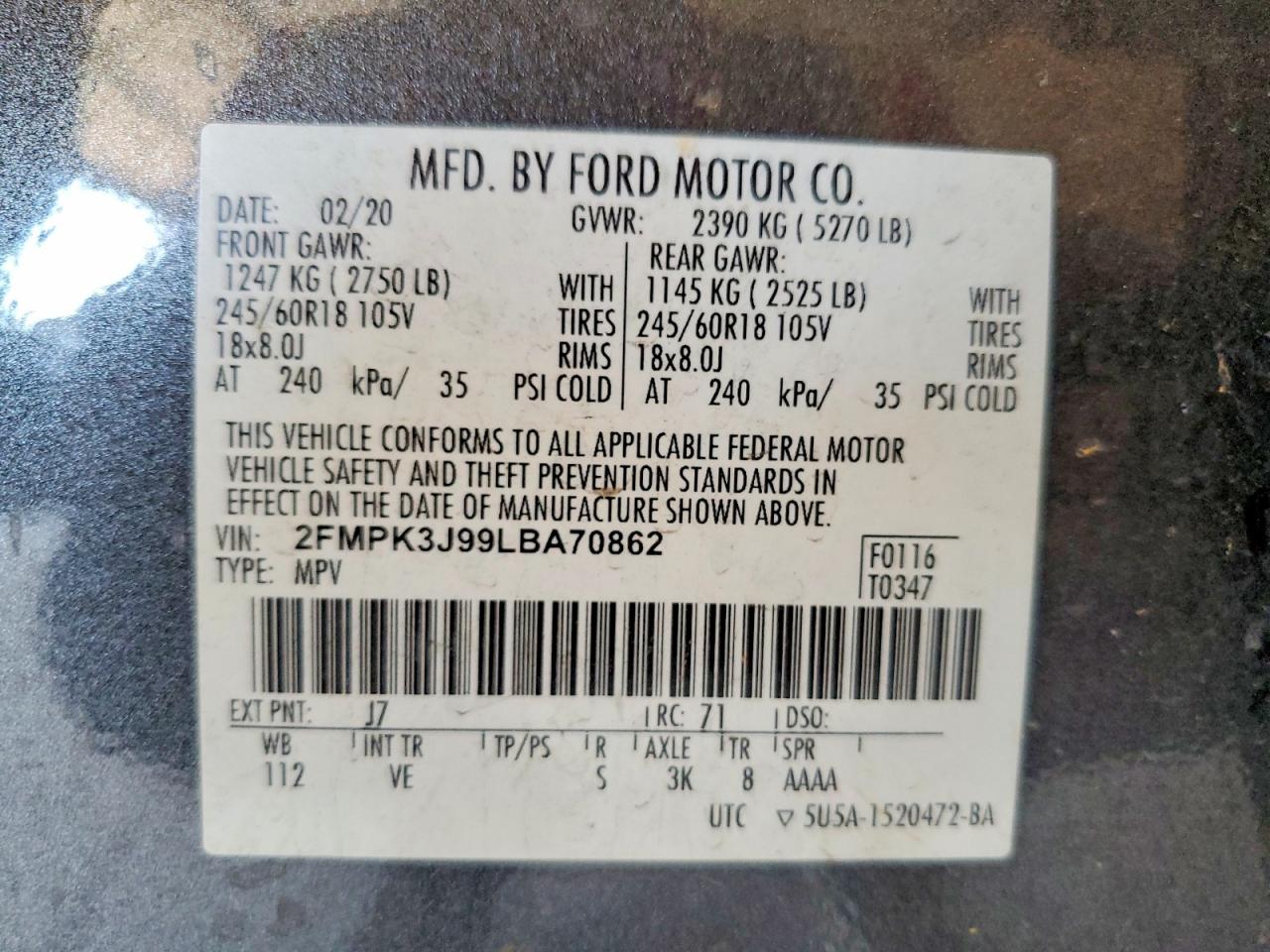 2020 FORD EDGE