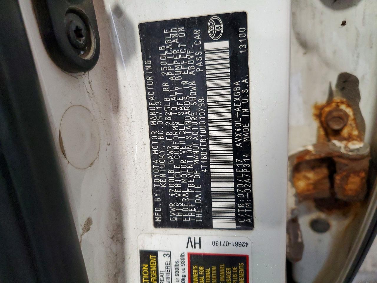 2013 TOYOTA AVALON