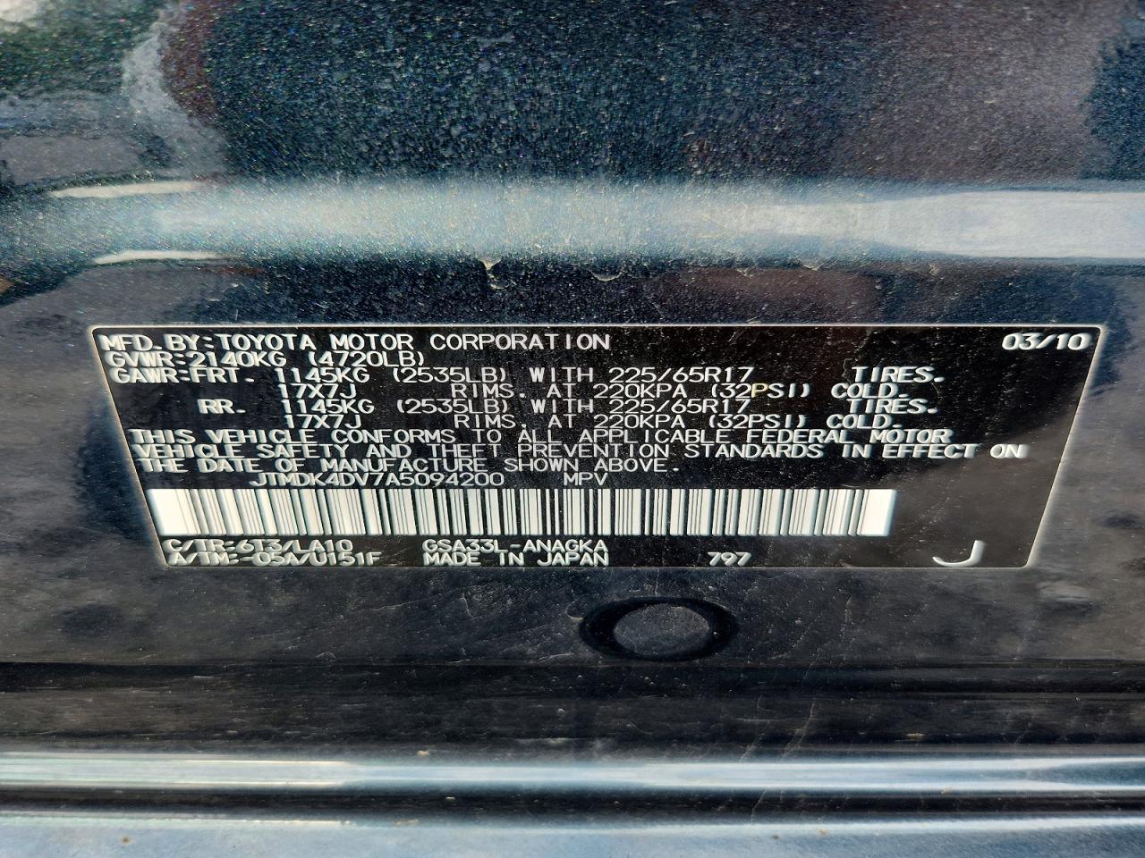 2010 TOYOTA RAV4