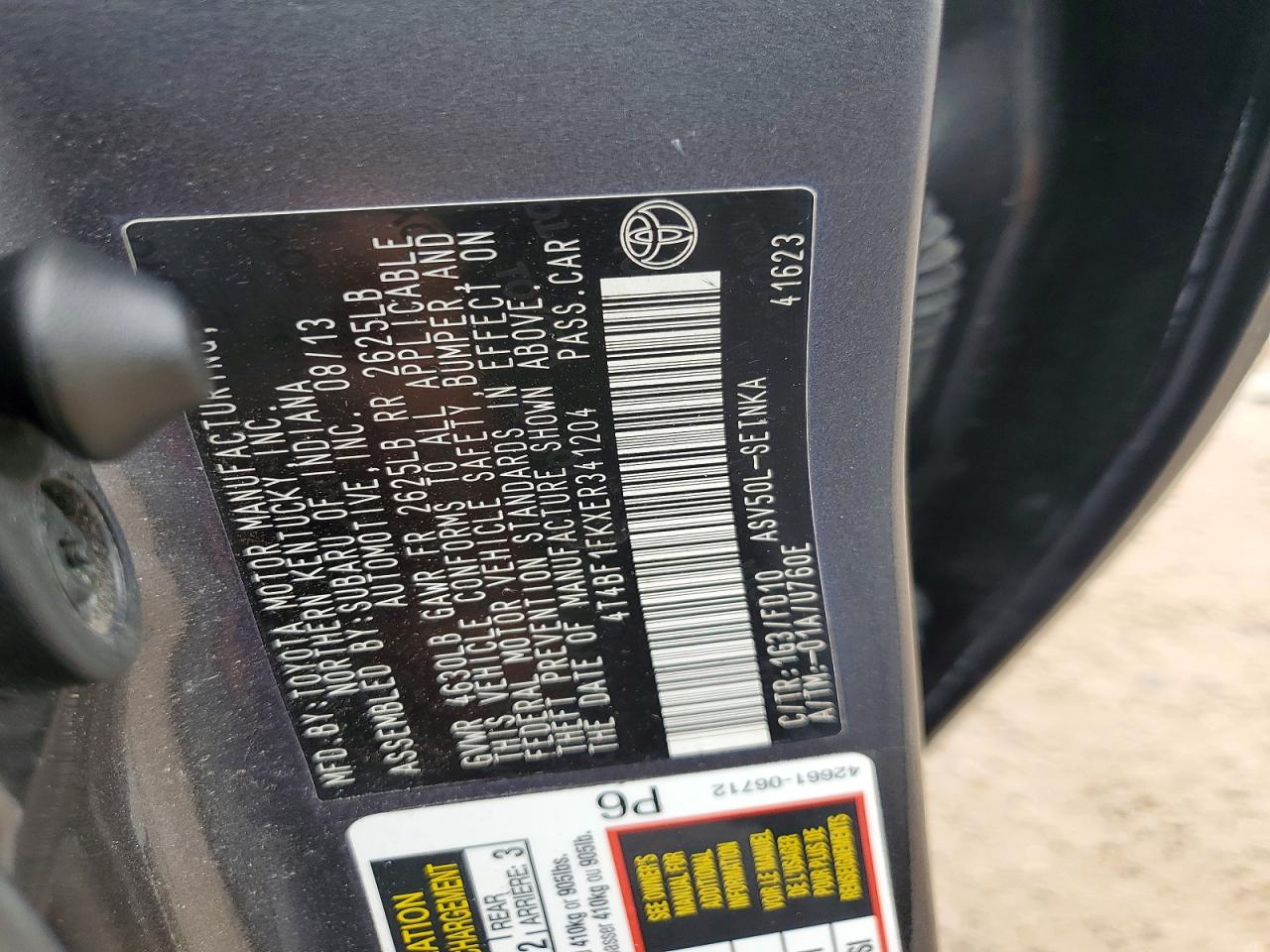 2014 TOYOTA CAMRY