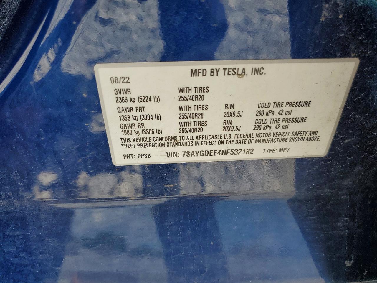 2022 TESLA MODEL Y