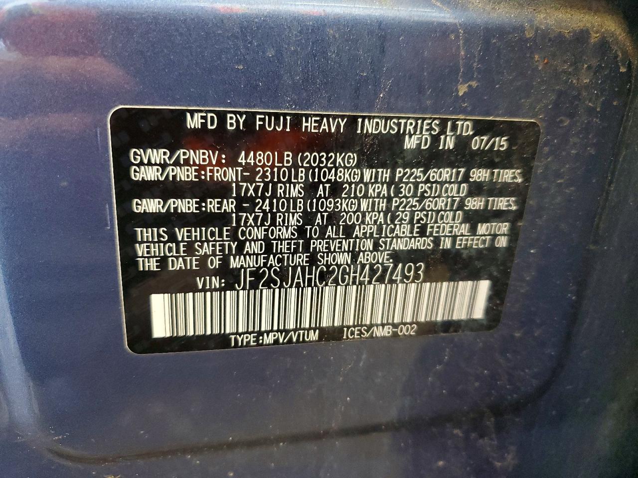 2016 SUBARU FORESTER