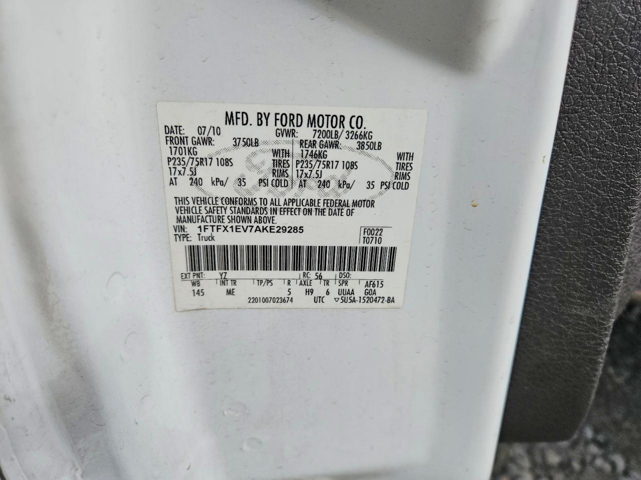 2010 FORD F150