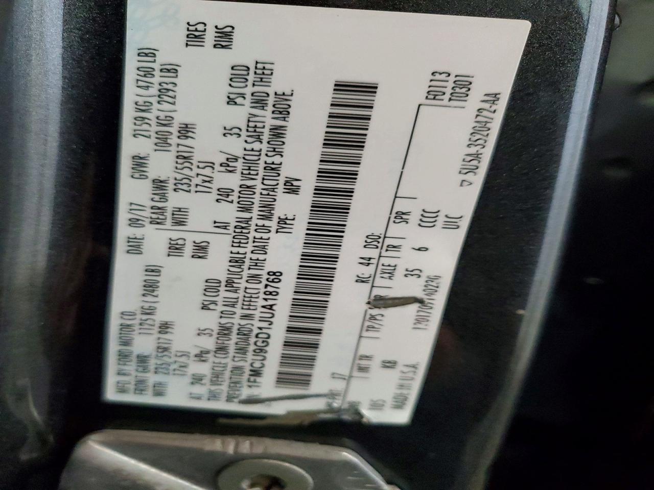 2018 FORD ESCAPE