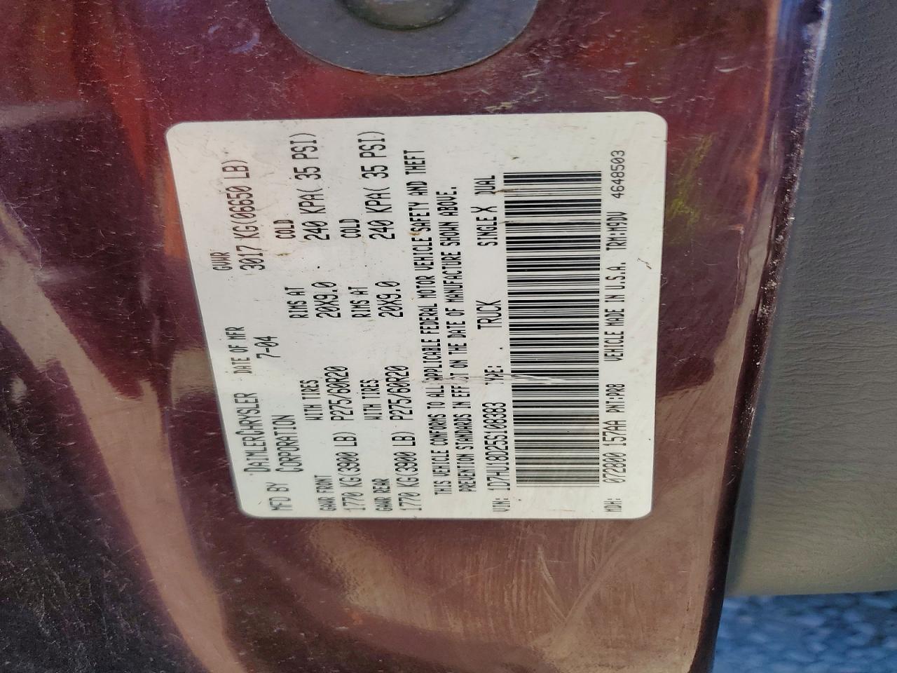 2005 DODGE RAM 1500
