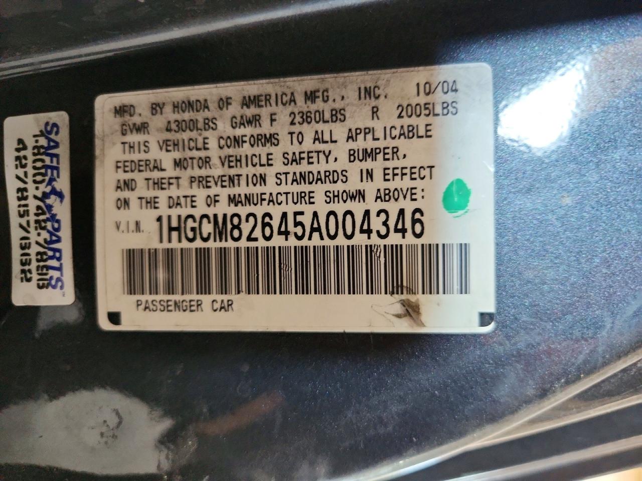 2005 HONDA ACCORD
