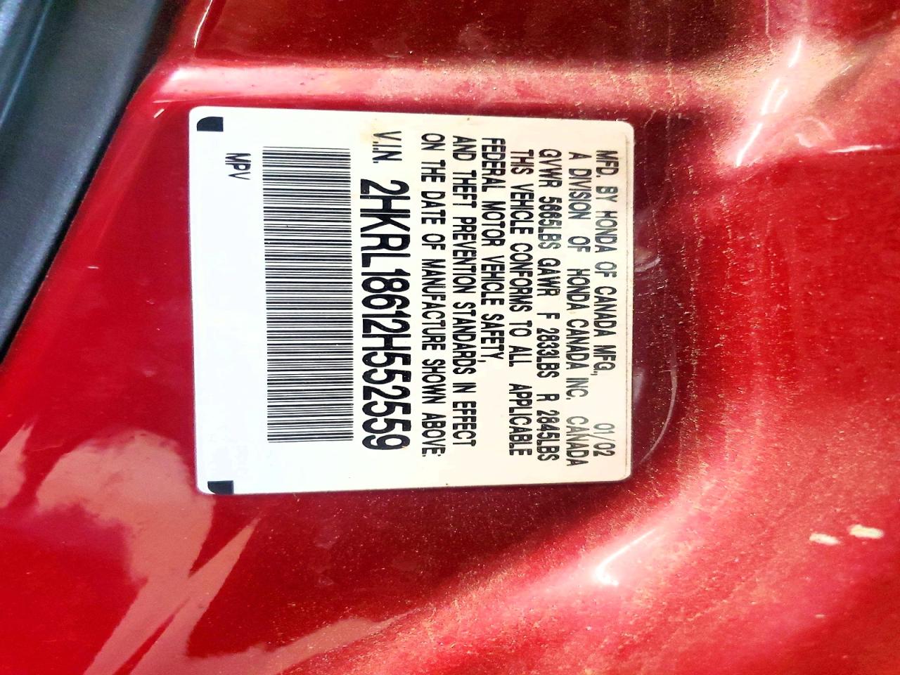 2002 HONDA ODYSSEY