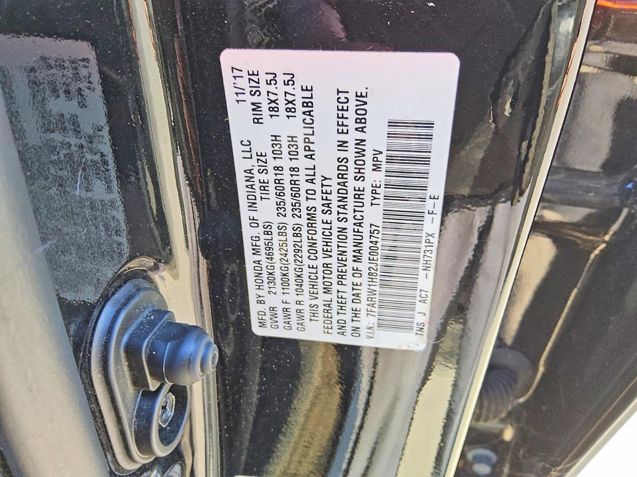 2018 HONDA CRV