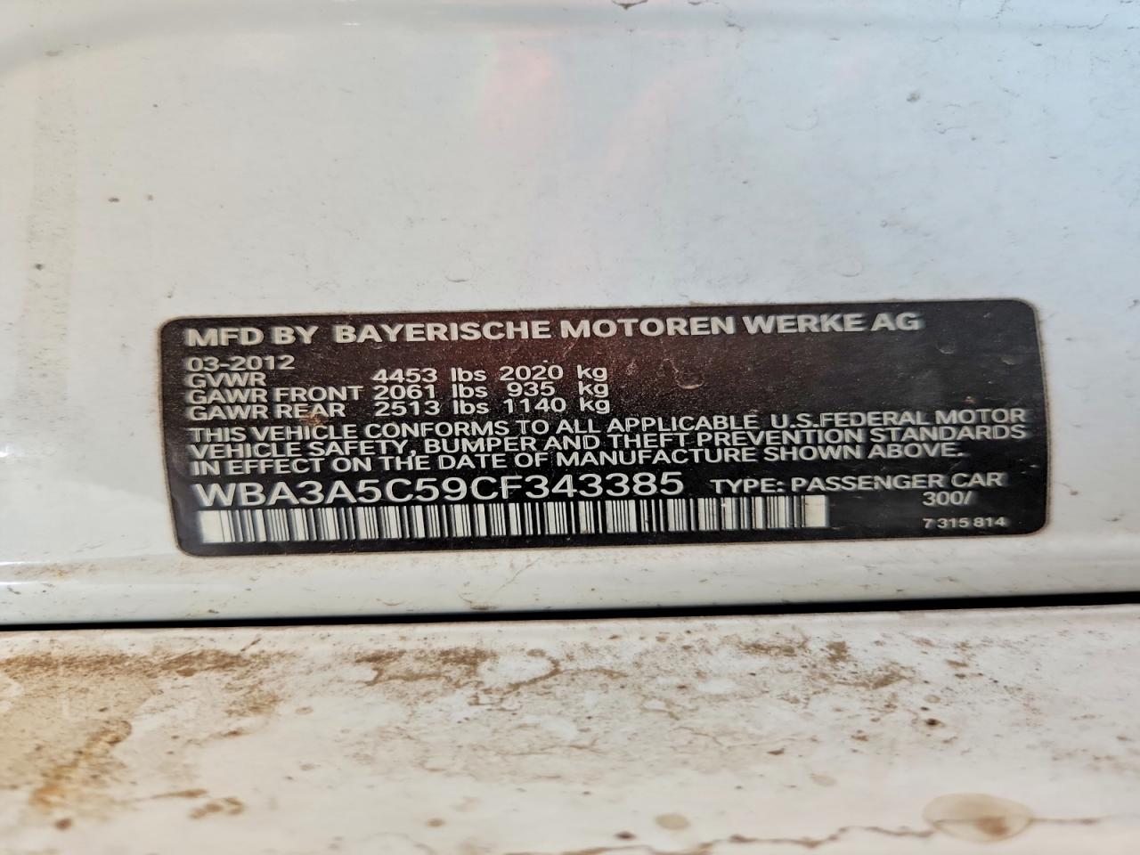 2012 BMW 3 SERIES
