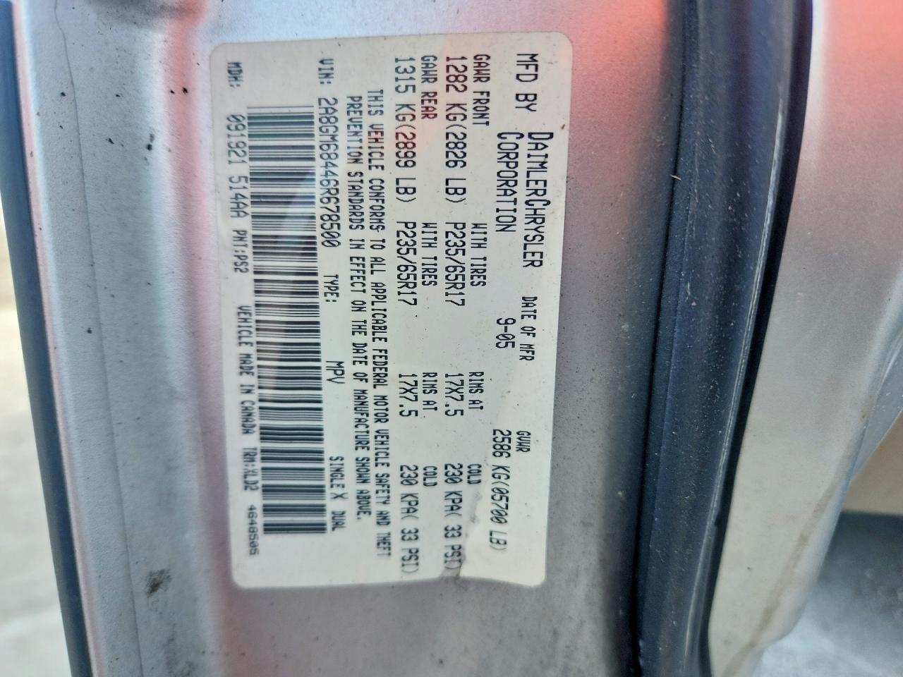 2006 CHRYSLER PACIFICA