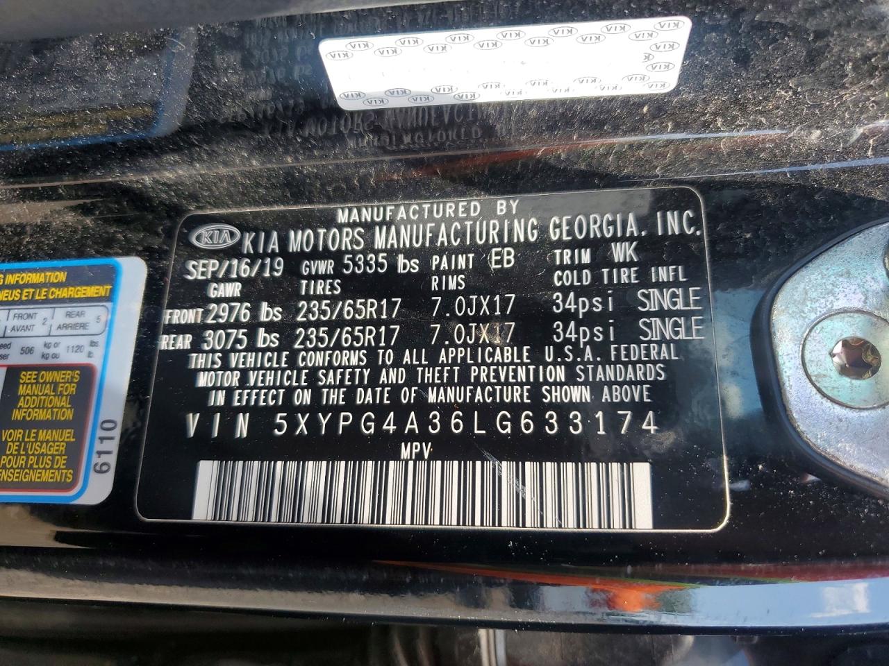 2020 KIA SORENTO