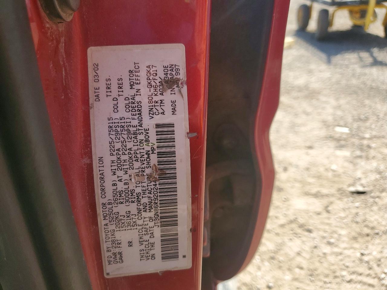 2002 TOYOTA 4RUNNER