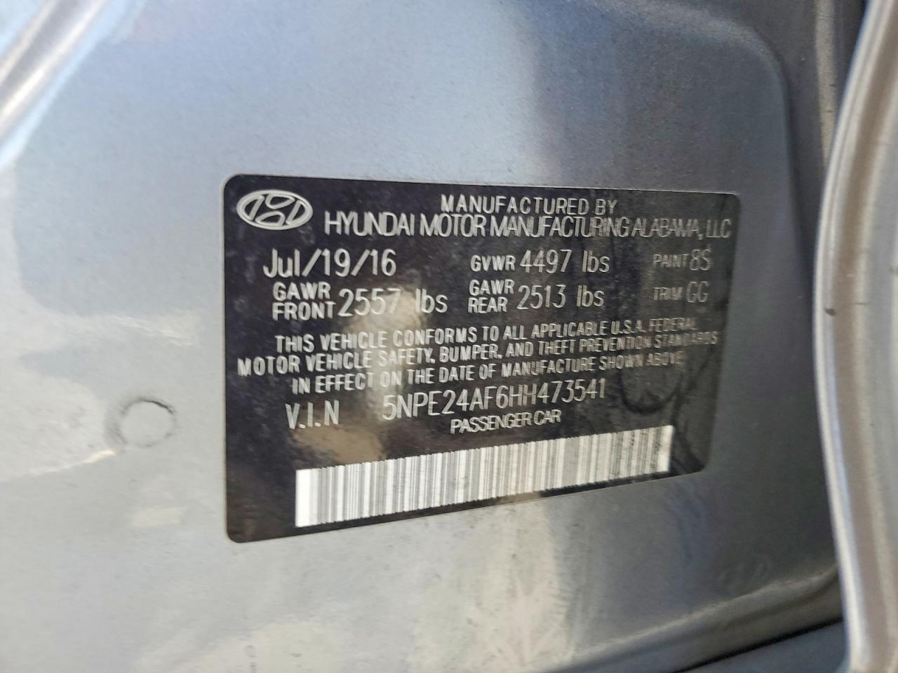 2017 HYUNDAI SONATA