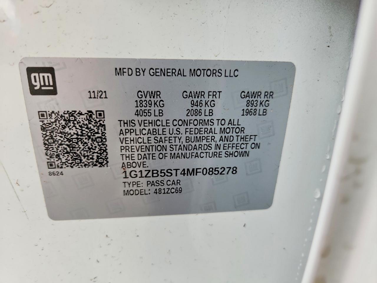 2021 CHEVROLET MALIBU
