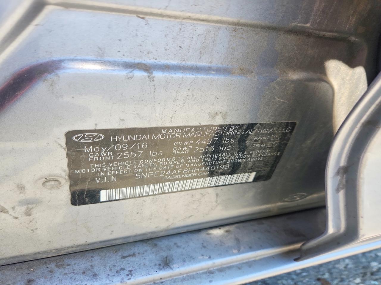 2017 HYUNDAI SONATA