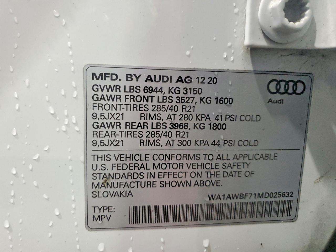 2021 AUDI SQ7