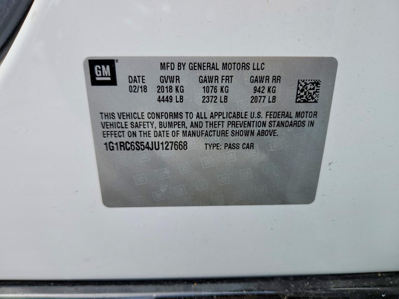 2018 CHEVROLET VOLT