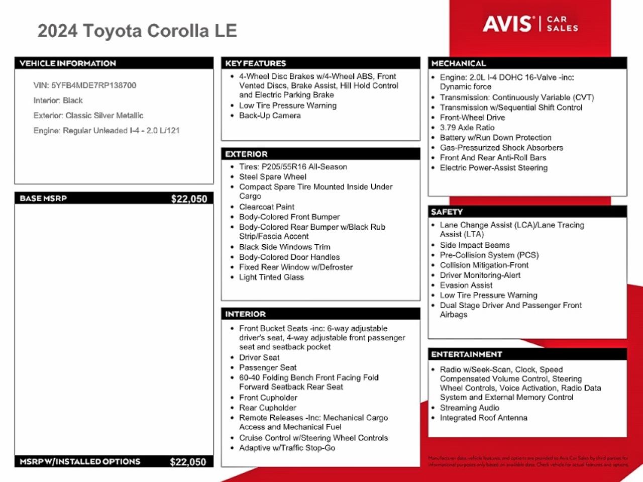 2024 TOYOTA COROLLA