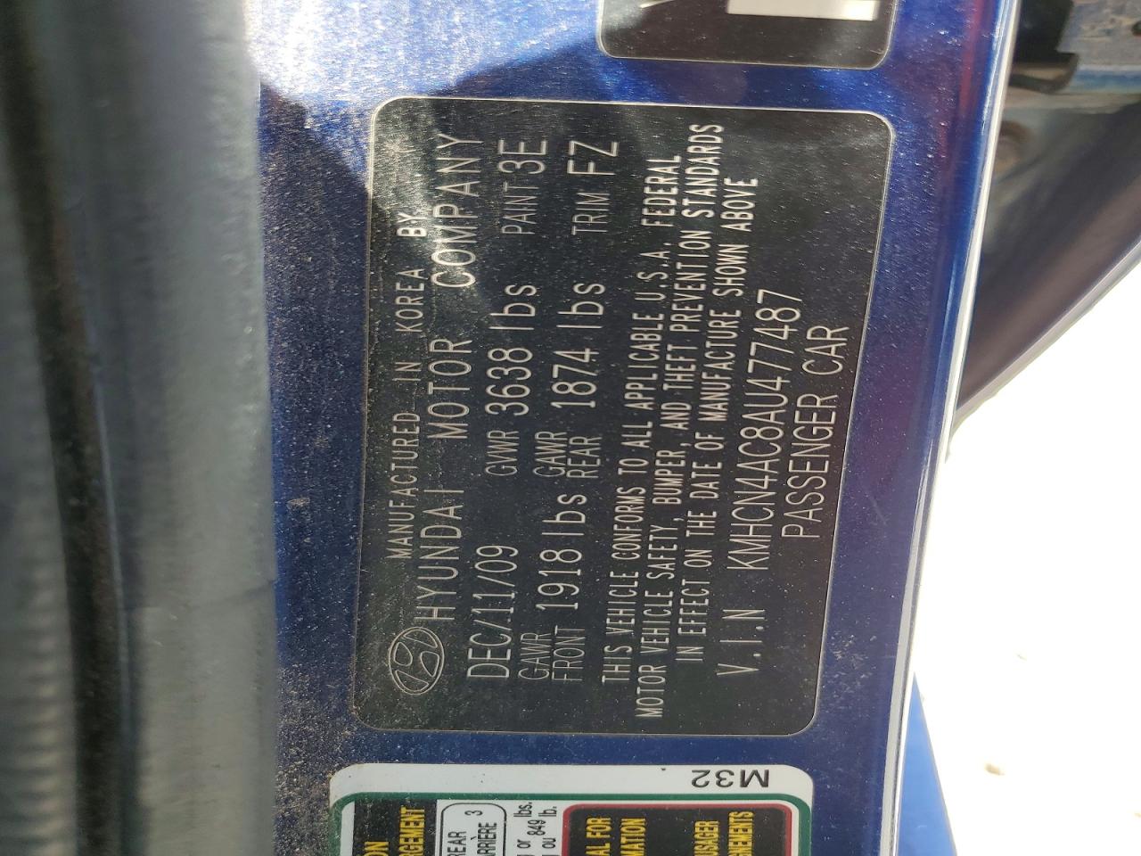 2010 HYUNDAI ACCENT