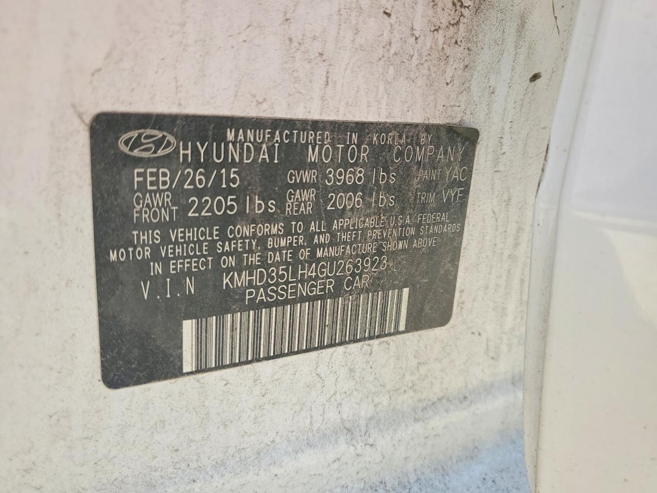 2016 HYUNDAI ELANTRA