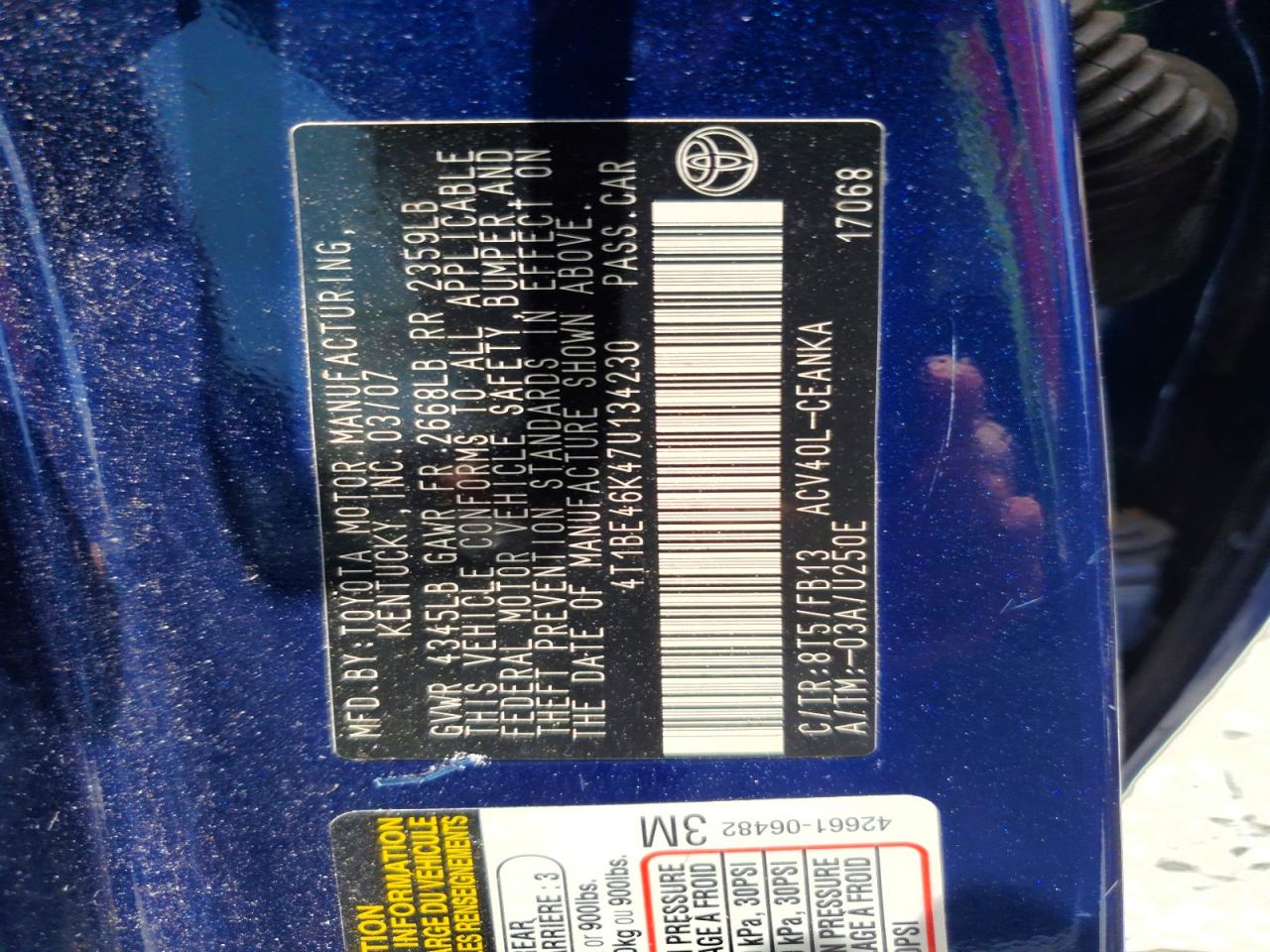 2007 TOYOTA CAMRY