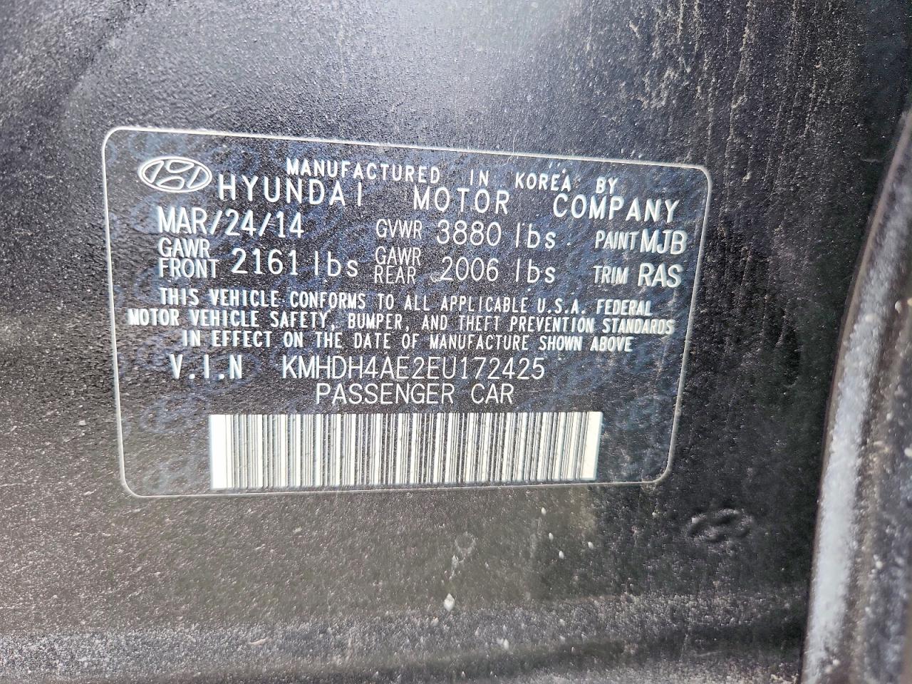 2014 HYUNDAI ELANTRA